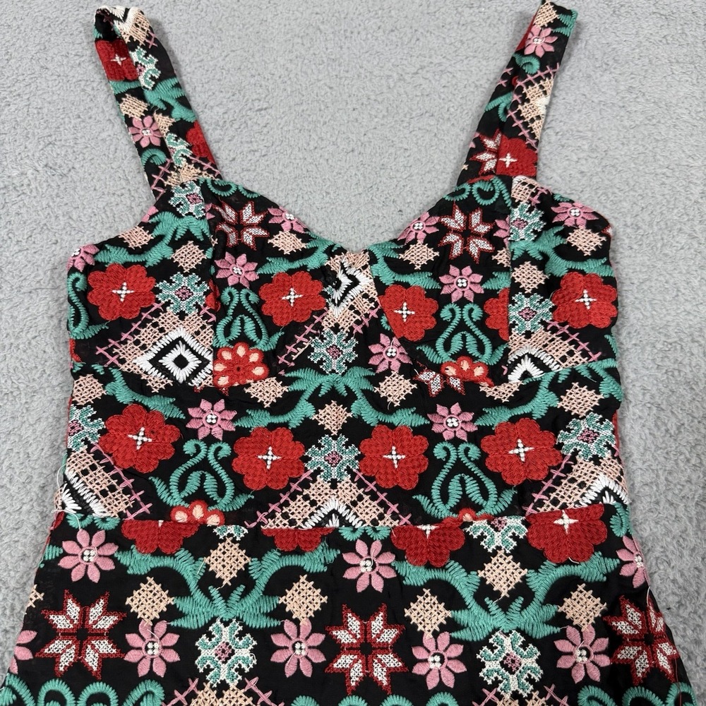 Just Me 3D Embroidered Floral Short Sexy Pull On Floral Dress Party Cocktail